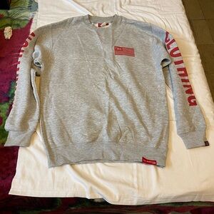 The Marathon Clothing Gray and Red Crewneck Sweater